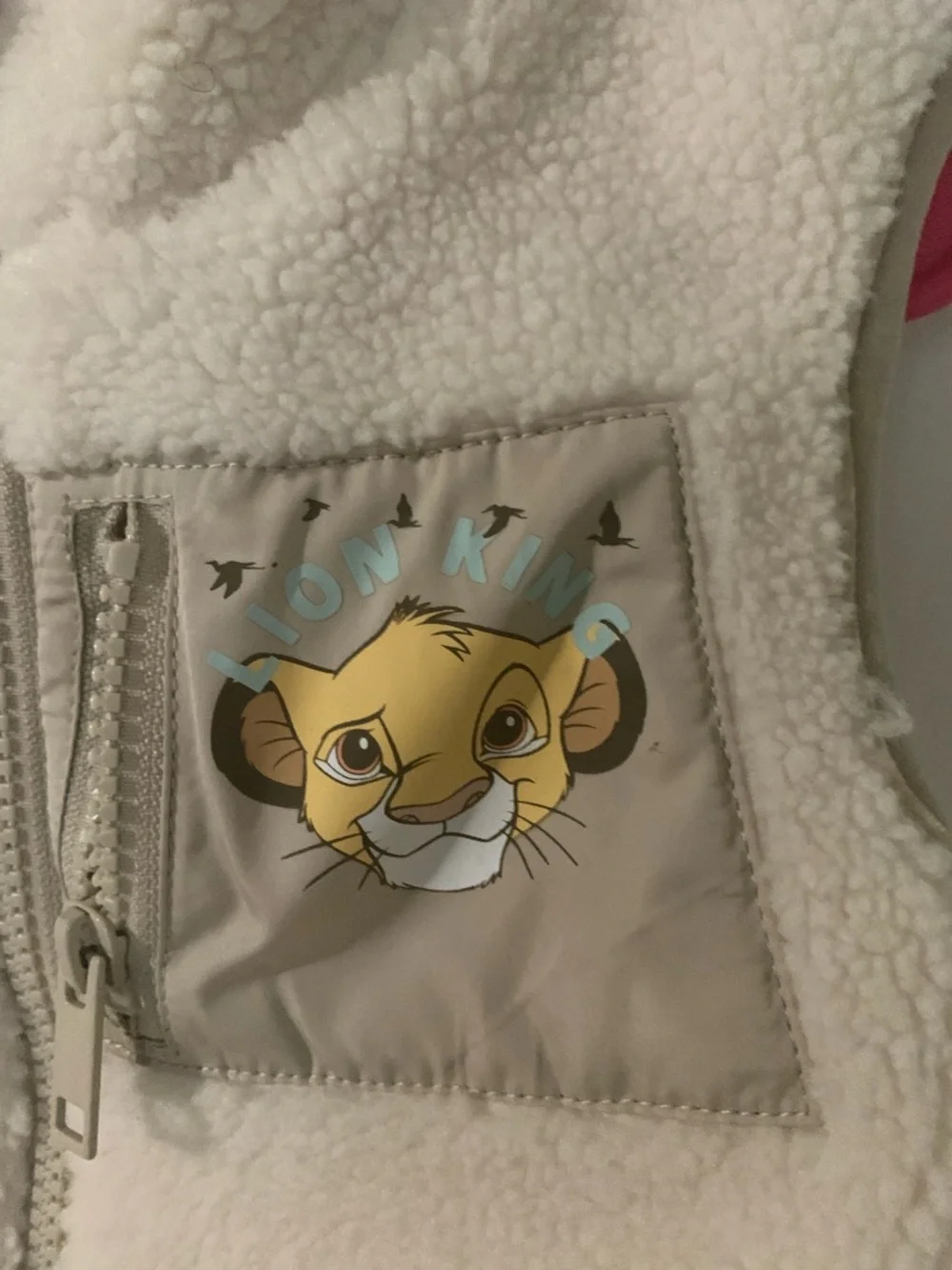 Disney Ivory Sherpa Kids Vest with Simba Patch